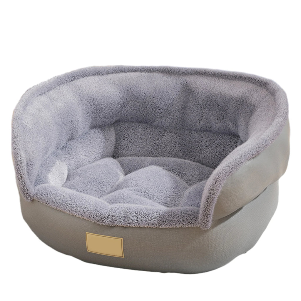 Washable Round Fluffy Cat Dog Bed Non-Slip Bottom Waterproof Pet Mattress