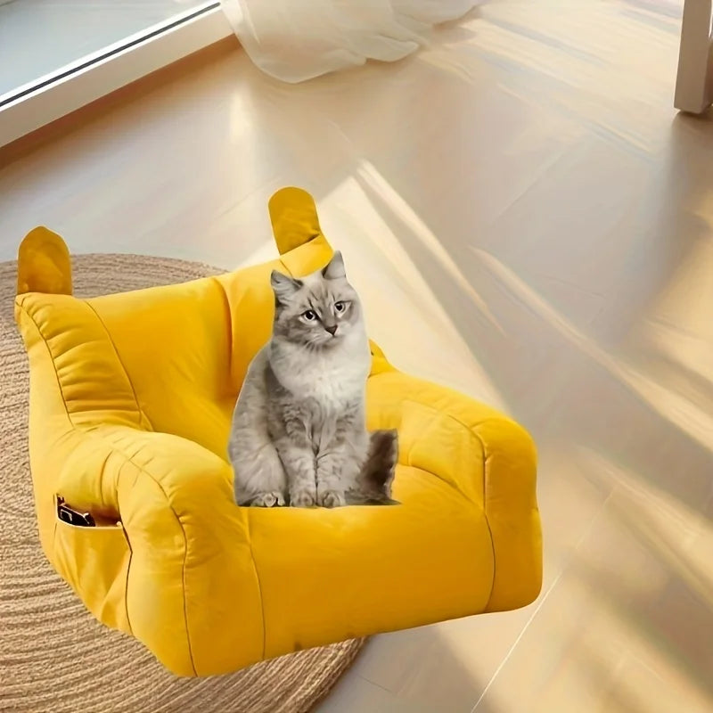 Cat Sofa Bed with Adorable Cartoon Design