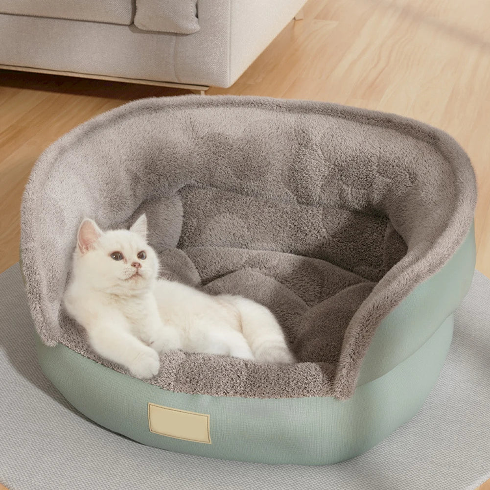 Washable Round Fluffy Cat Dog Bed Non-Slip Bottom Waterproof Pet Mattress