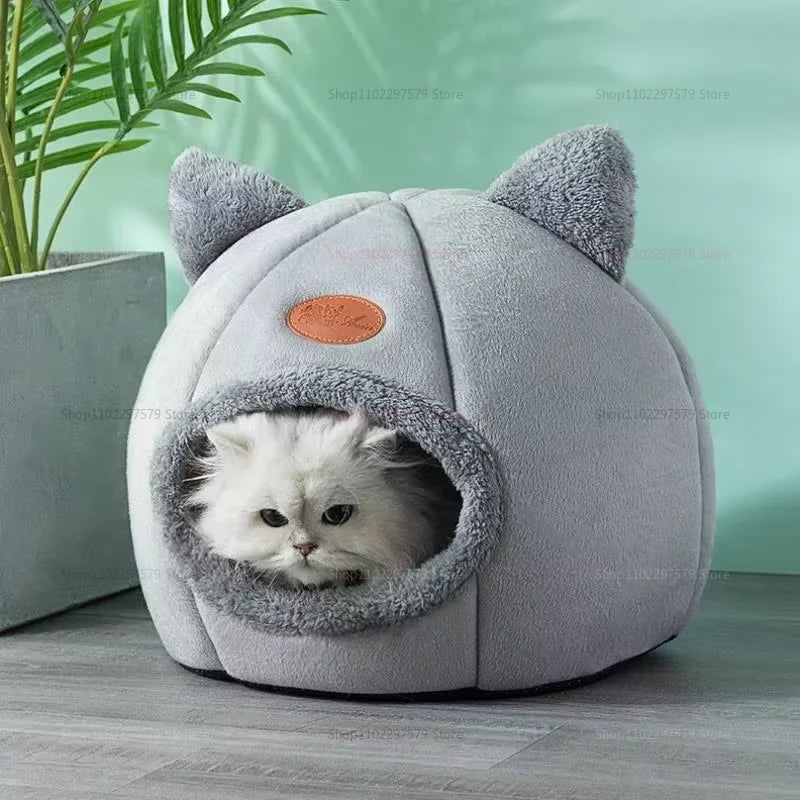 Winter Warm Cat Nest Semi-Enclosed